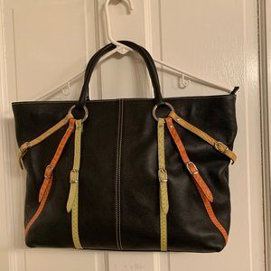Claudia Firenze ZipTop Black Leather Bag